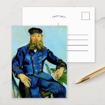 Postman Joseph Roulin | Vincent Van Gogh Briefkaart<br><div class="desc">Portret van de postman Joseph Roulin (1888) van de Nederlandse postimpressionist Vincent Van Gogh. Het originele schilderij is een olie op canvas. Het portret is een van de schilderijen van Van Gogh van zijn goede vriend, een postbediende in de Zuid-Franse stad Arles. In deze versie staat postman Roulin aan een...</div>