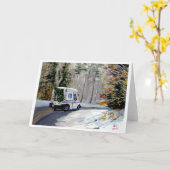 Postman Kersttruck Kaart (Gele Bloem)