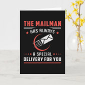 Postman Mailman Dag Post Post Levering Gift Idee Kaart (Gele Bloem)