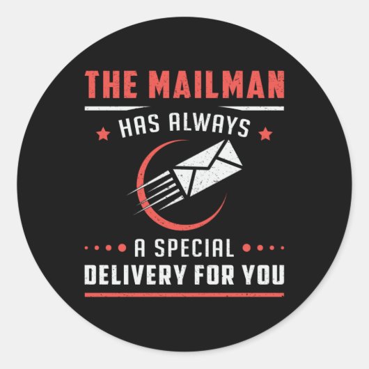 Postman Mailman Dag Post Post Levering Gift Idee Ronde Sticker (Voorkant)