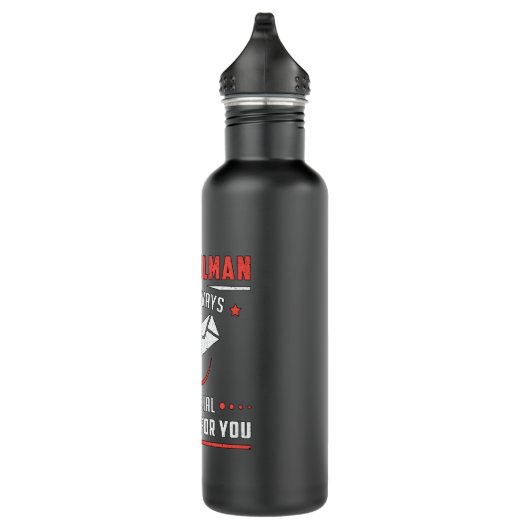 Postman Mailman Dag Post Post Levering Gift Idee Waterfles (Rechts)