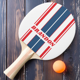 Postman Nostalgische Bord Strepen met Naam Tafeltennisbatje