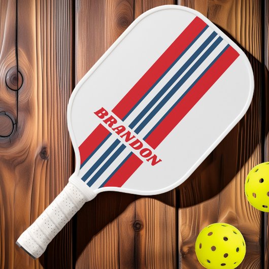Postman Nostalgische Rally Strepen met Naam Pickleball Paddle