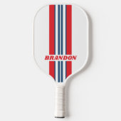 Postman Nostalgische Rally Strepen met Naam Pickleball Paddle (Achterkant)