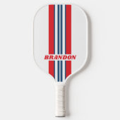 Postman Nostalgische Rally Strepen met Naam Pickleball Paddle (Voorkant)