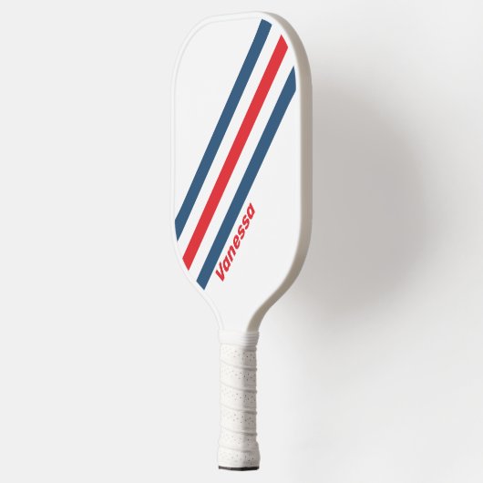 Postman nostalgische strepen met naam pickleball paddle (Links)