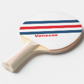 Postman nostalgische strepen met naam tafeltennisbatje (Voorkant Gekanteld)