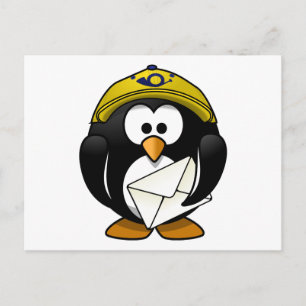 Postman Penguin Bird Cartoon Briefkaart