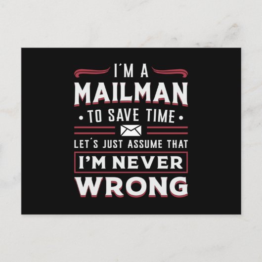 Postman Post Mail Mailman Dag Levering Geschenk Id Briefkaart (Voorkant)
