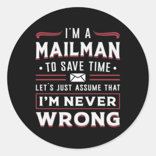 Postman Post Mail Mailman Dag Levering Geschenk Id Ronde Sticker