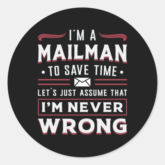 Postman Post Mail Mailman Dag Levering Geschenk Id Ronde Sticker (Voorkant)