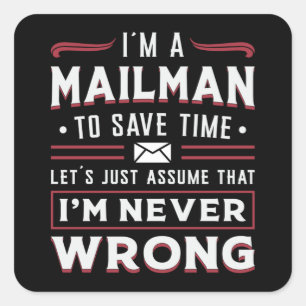 Postman Post Mail Mailman Dag Levering Geschenk Id Vierkante Sticker