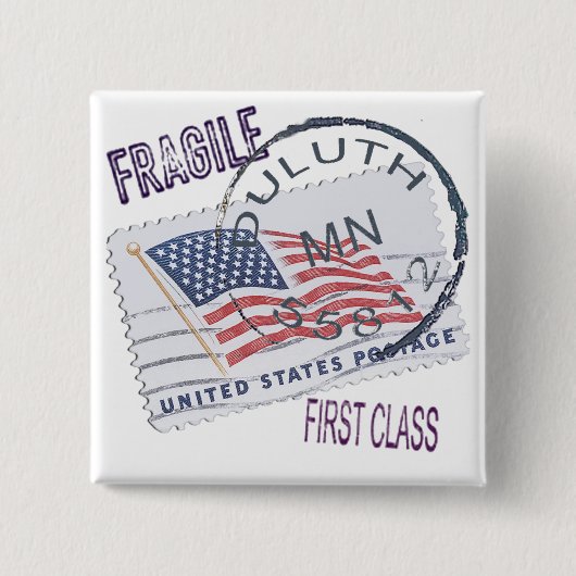 Postmark Duluth 55812 Vierkante Button 5,1 Cm (Voorkant)