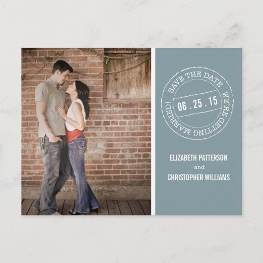 Postmark Trouwfoto Save the Date Briefkaart (Voorkant)
