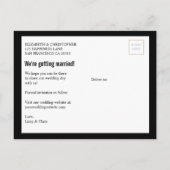 Postmark Trouwfoto Save the Date Briefkaart (Achterkant)