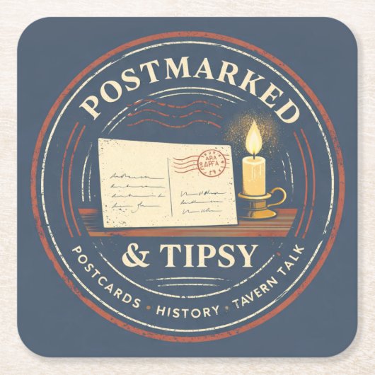 Postmarked & Tipsy Coaster Kartonnen Onderzetters (Voorkant)