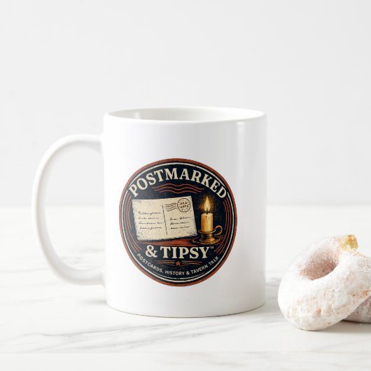 Postmarked & Tipsy koffiemok (Met donut)