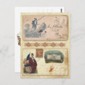 Postmarkeerde Enveloppen uit de burgeroorlog met C Briefkaart (Voorkant / Achterkant)