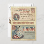 Postmarkeerde Enveloppen uit de burgeroorlog met C Briefkaart (Voorkant / Achterkant)
