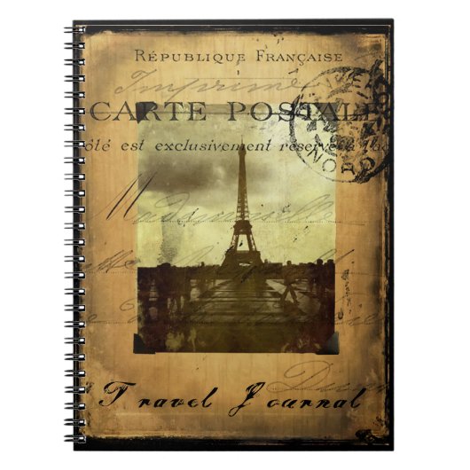 Postmarkeerde Paris Travel Journal-laptop Notitieboek (Voorkant)