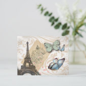 postmarkscripts vlinder Parijs Effiel Tower Briefkaart (Staand voorkant)