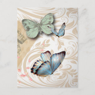 postmarkscripts vlinder Parijs Effiel Tower Briefkaart