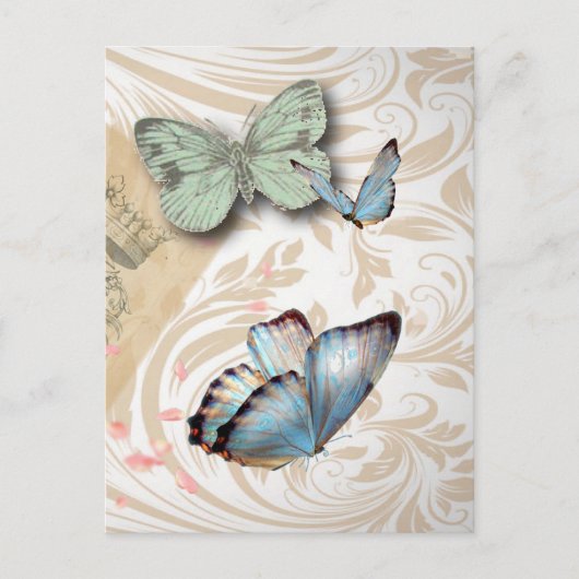 postmarkscripts vlinder Parijs Effiel Tower Briefkaart (Voorkant)