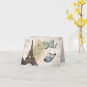postmarkscripts vlinder Parijs Effiel Tower Kaart (Gele Bloem)