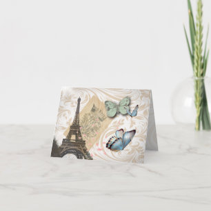 postmarkscripts vlinder Parijs Effiel Tower Kaart
