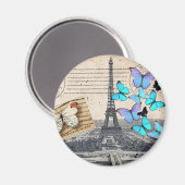 postmarkscripts vlinder Parijs Effiel Tower Magneet (Voorkant / Achterkant)