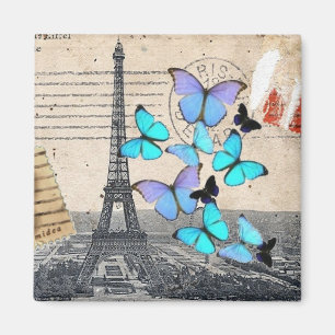 postmarkscripts vlinder Parijs Effiel Tower Magneet