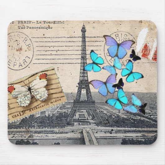 postmarkscripts vlinder Parijs Effiel Tower Muismat (Voorkant)
