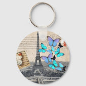 postmarkscripts vlinder Parijs Effiel Tower Sleutelhanger (Voorkant)