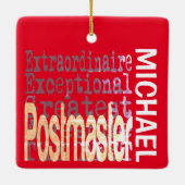 Postmaster Extraordinaire CUSTOM Keramisch Ornament (Achterkant)