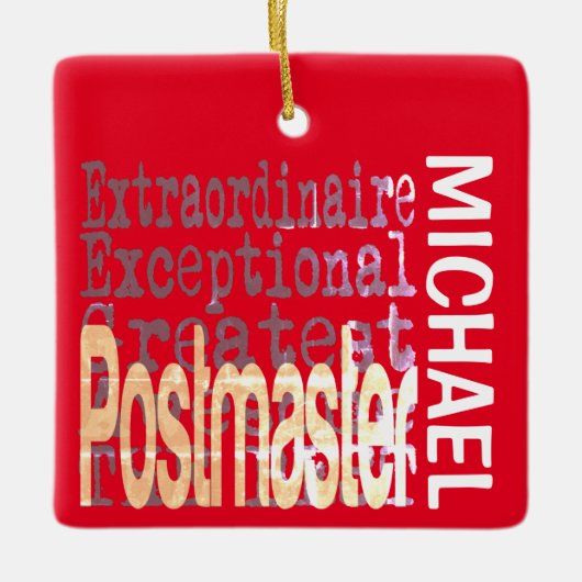 Postmaster Extraordinaire CUSTOM Keramisch Ornament (Voorkant)