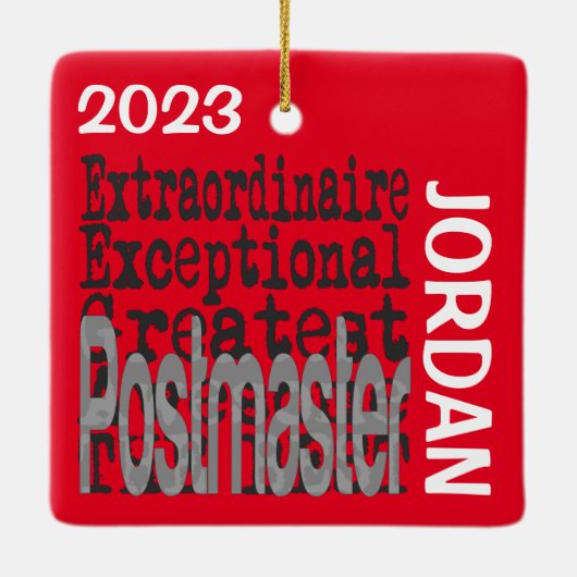 Postmaster Extraordinaire CUSTOM Keramisch Ornament (Achterkant)