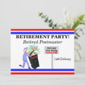 Postmaster in ruste uitnodigingen #1 (Staand voorkant)