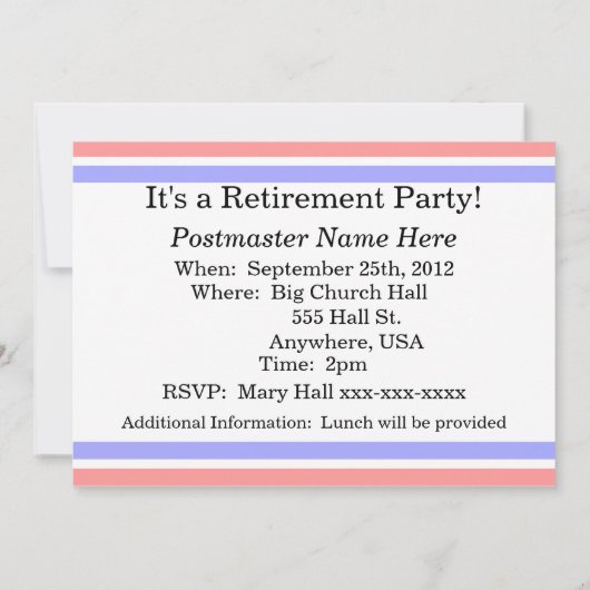 Postmaster in ruste uitnodigingen #1 (Achterkant)