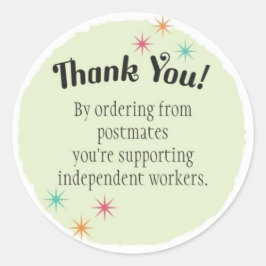 Postmates bedankt ronde sticker