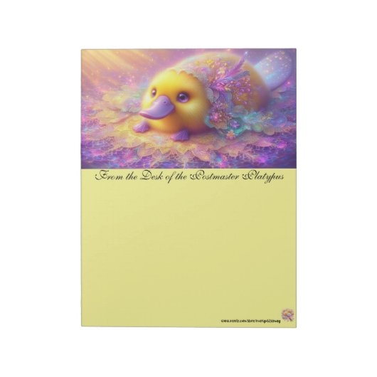 Postmeester Platypus Slakkenpost Briefpapier Notitieblok (Linkerzijde)