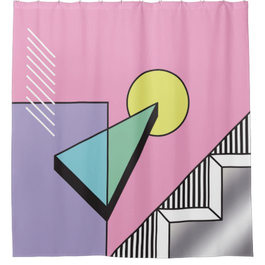 Postmodern geometrisch: Abstracte compositie Douchegordijn (Voorkant)