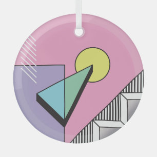 Postmodern geometrisch: Abstracte compositie Glas Ornament