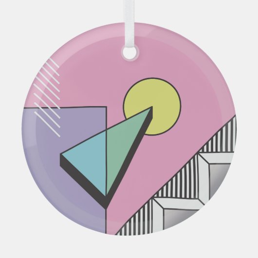 Postmodern geometrisch: Abstracte compositie Glas Ornament (Voorkant)