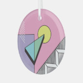 Postmodern geometrisch: Abstracte compositie Glas Ornament (Voorkant links)