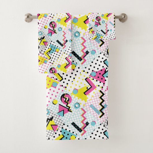 Postmodern Memphis Stijl Patroon Bad Handdoek (Insitu)