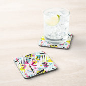 Postmodern Memphis Stijl Patroon Bier Onderzetter (Rechterzijde)