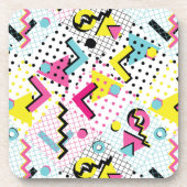 Postmodern Memphis Stijl Patroon Bier Onderzetter (Voorkant)