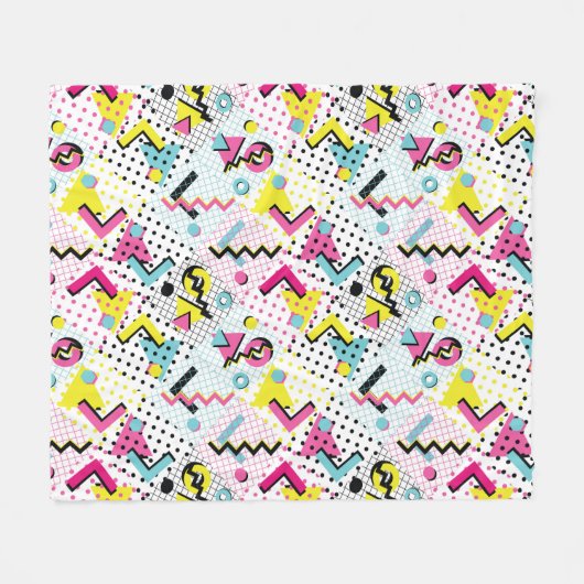 Postmodern Memphis Stijl Patroon Fleece Deken (Voorkant (Horizontaal))