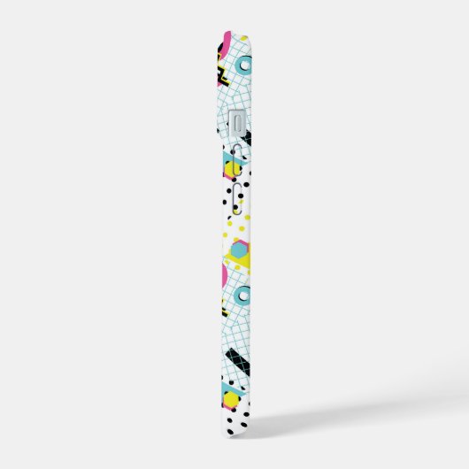 Postmodern Memphis Stijl Patroon iPhone 15 Case (Linkerkant)