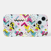 Postmodern Memphis Stijl Patroon iPhone 15 Case (Achterkant horizontaal)